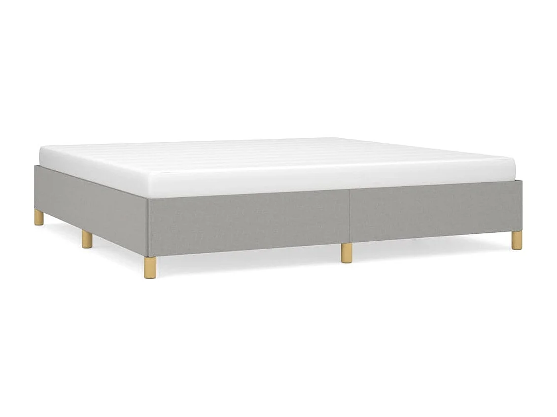 Lit double | Lit adulte | Cadre de lit gris clair 200x200 cm tissu