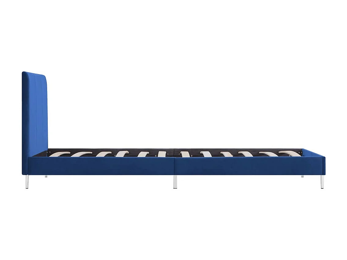 Lit simple | Lit adulte, enfant | Cadre de lit bleu tissu 90x200 cm