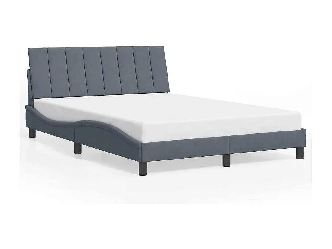 Letto per adulti | Letto singolo | Giroletto senza Materasso Hanko Grigio Scuro 120x200 cm Velluto