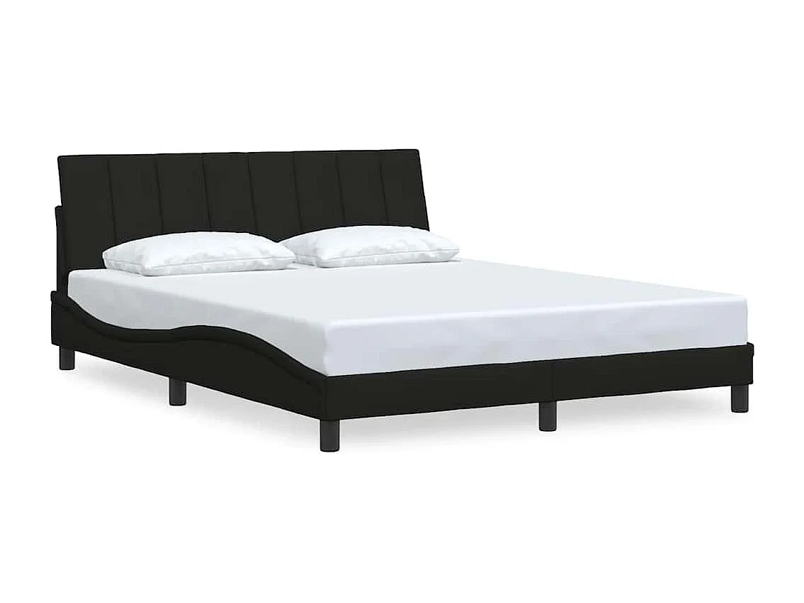 Letto per adulti | Letto matrimoniale | Giroletto senza Materasso Hanko Nero 160x200 cm in Tessuto