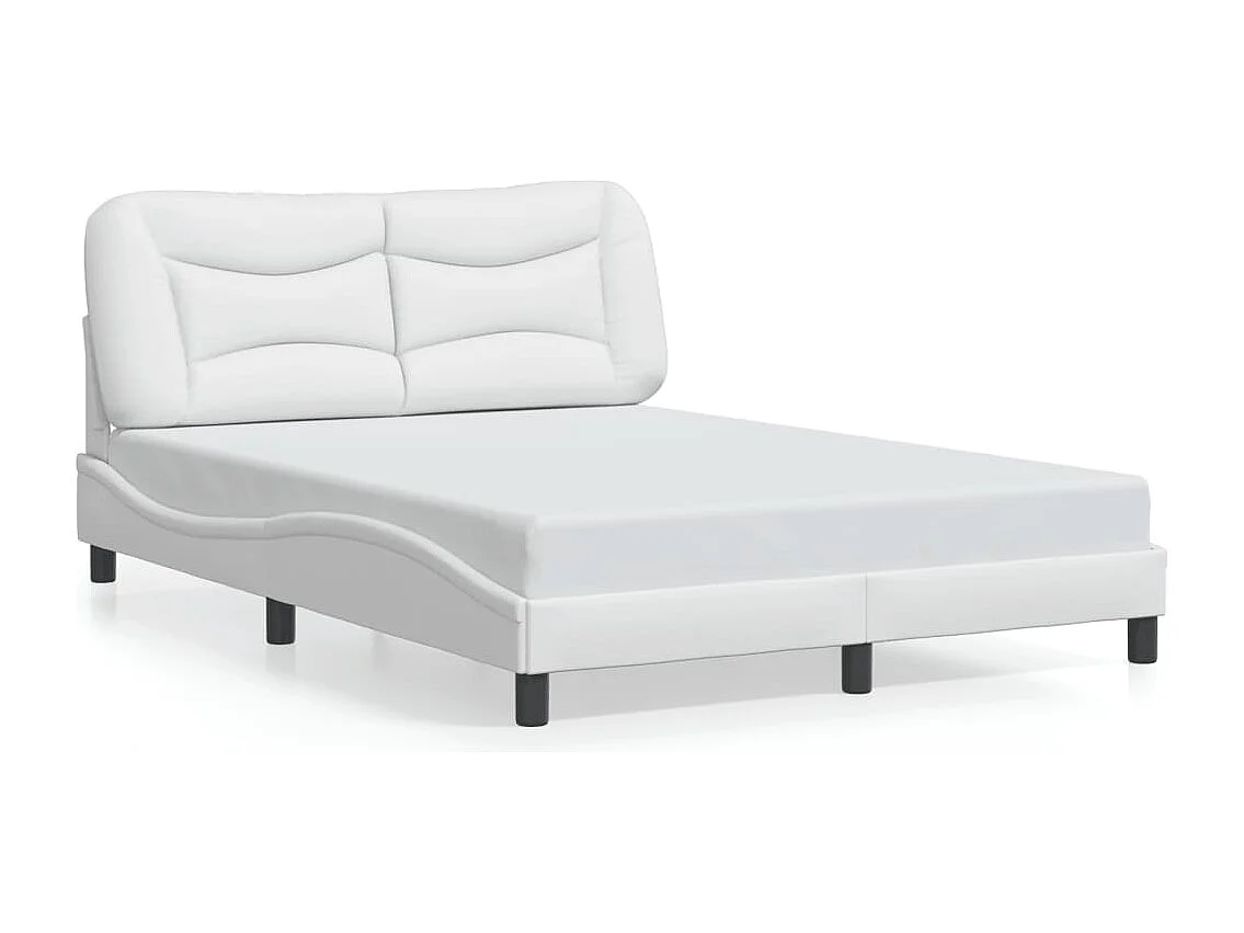 Bedframe | Eenpersoonsbed met LED zonder matras "Hvar" wit 120x200 cm