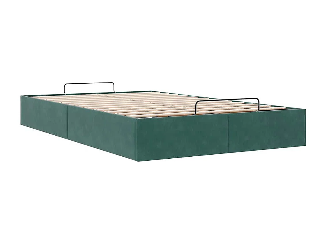 Lit simple | Lit adulte, enfant | Cadre de lit ottoman vert foncé 120x200 cm velours