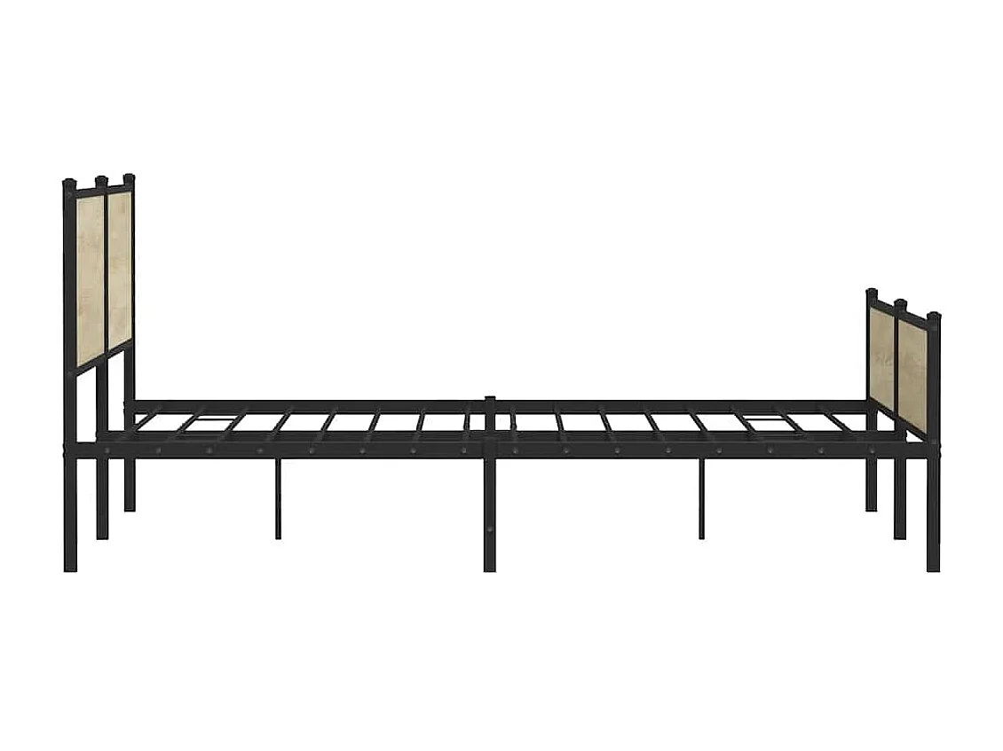 Letto per adulti | Letto matrimoniale | Giroletto senza Materaso in Metallo Rovere Sonoma 193x203 cm