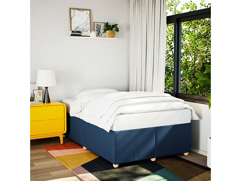 Letto per adulti | Letto singolo | Giroletto senza Materasso Blu 120x200 cm in Tessuto