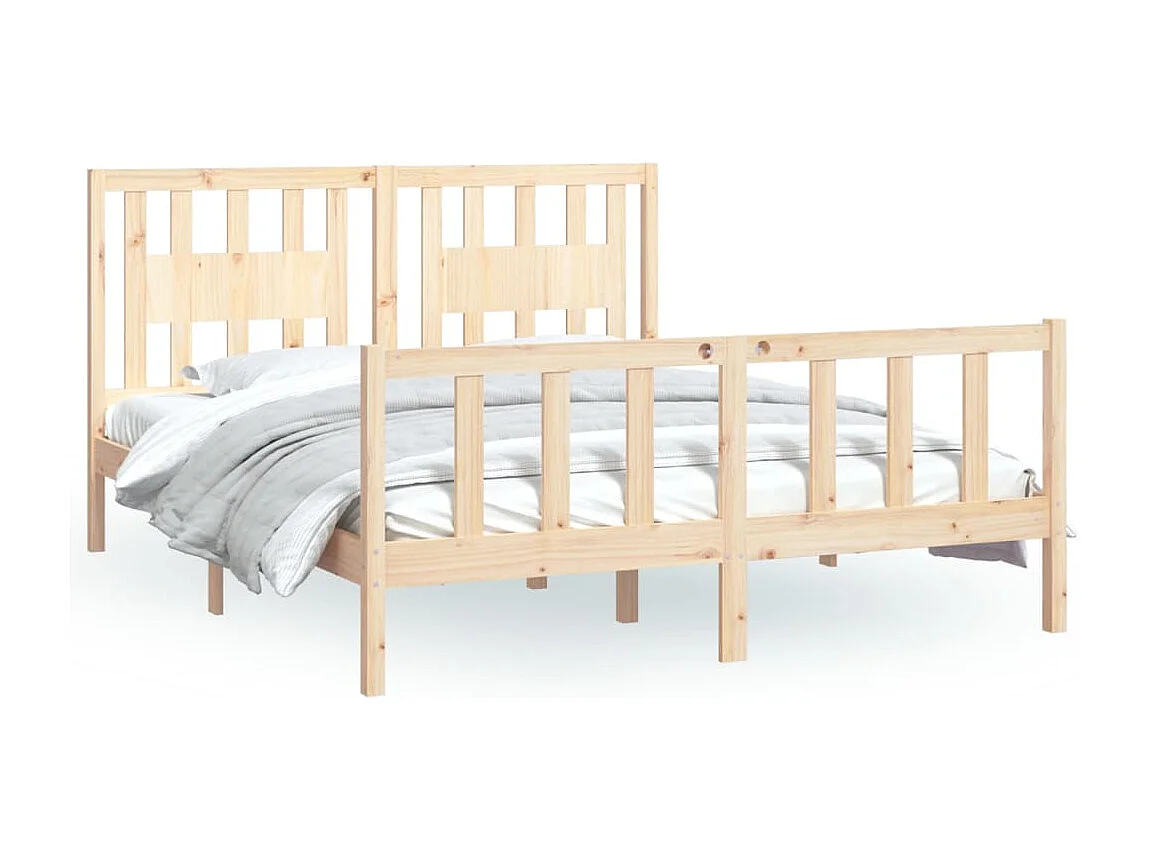 Lit double | Lit adulte | Cadre de lit bois massif de pin 160x200 cm