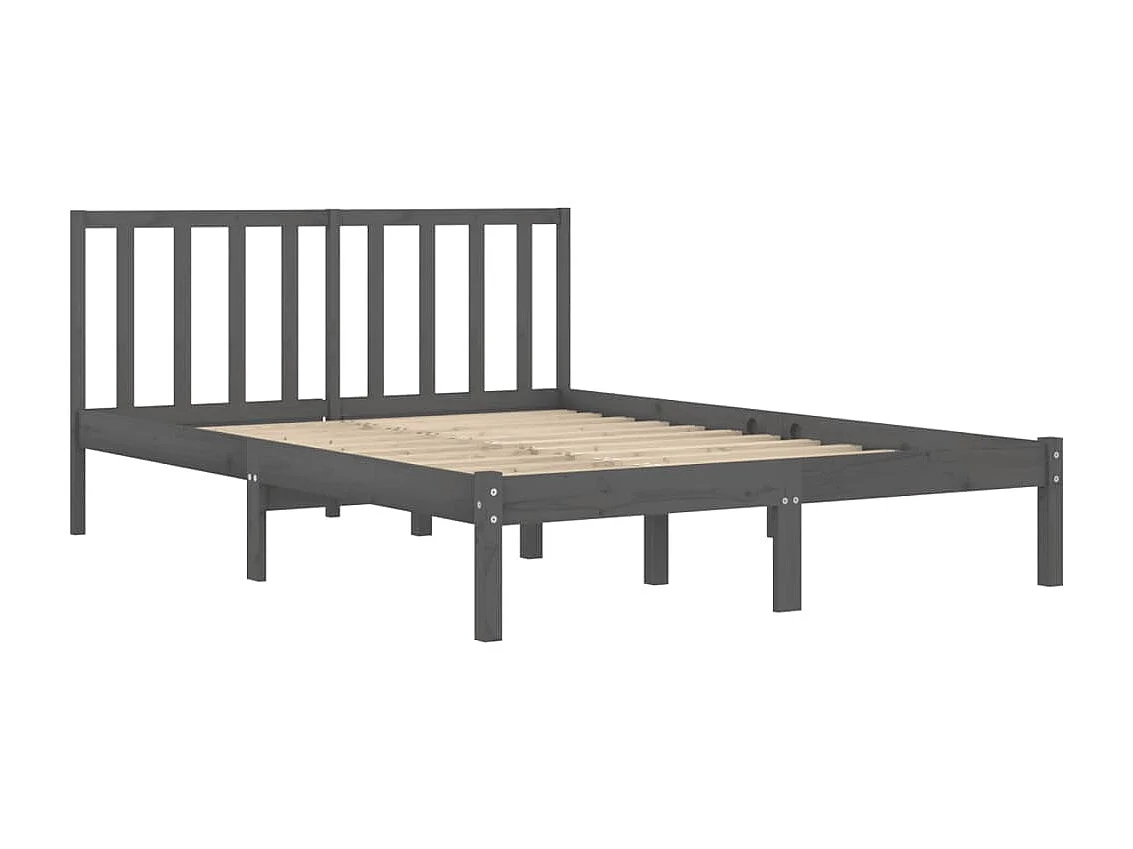 Lit double | Lit adulte | Cadre de lit bois massif de pin gris 200x200 cm