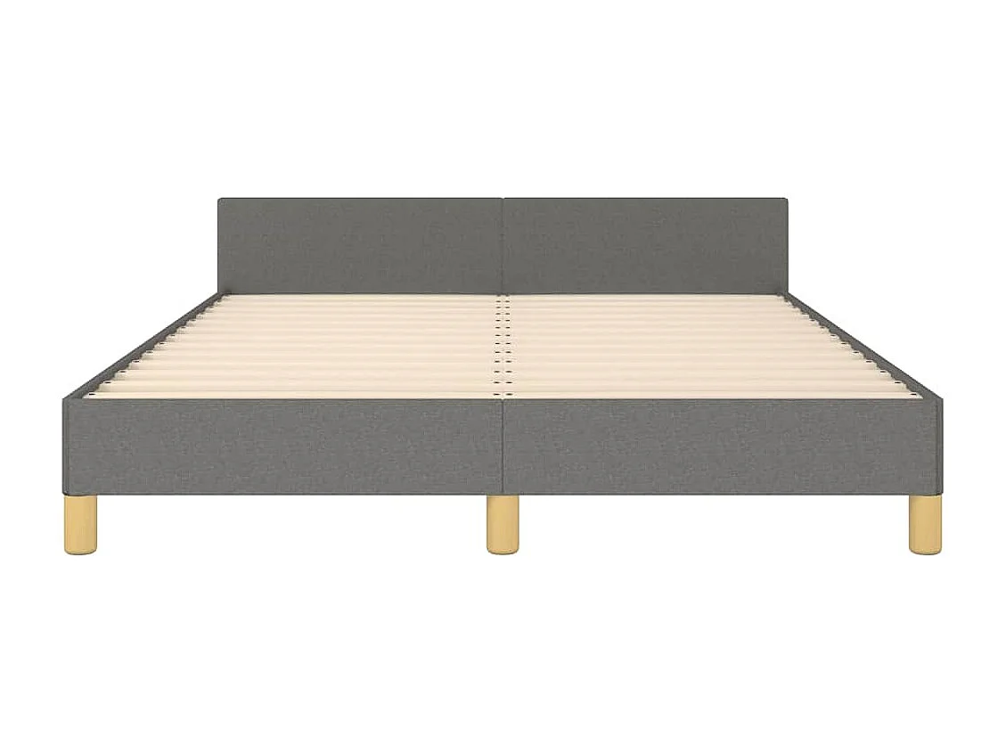 Lit double | Lit adulte | Cadre de lit gris foncé 140x190 cm tissu