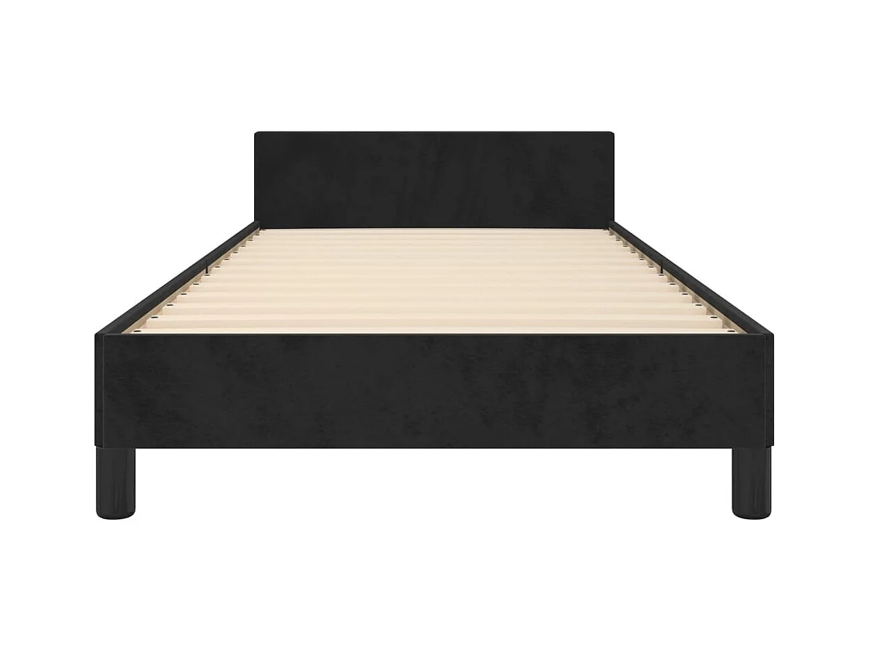 Lit simple | Lit adulte, enfant | Cadre de lit noir 80x200 cm velours