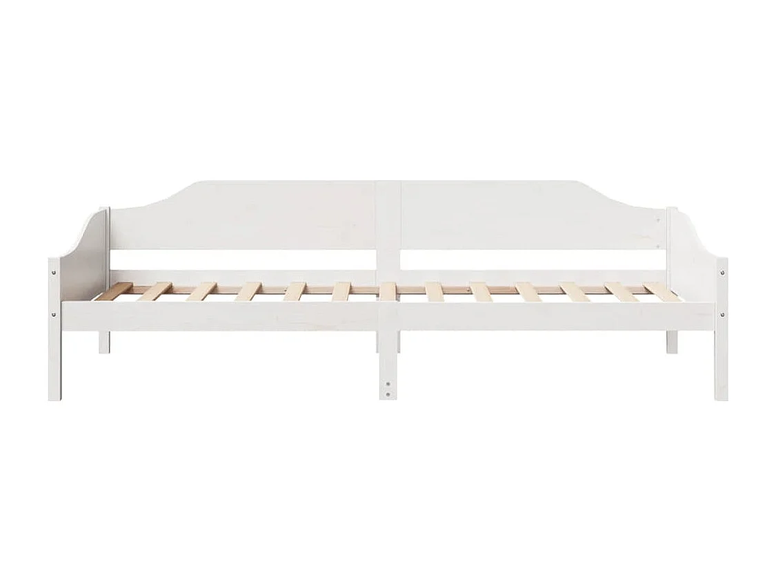 Letto per adulti | Letto singolo | Giroletto senza Materasso Bianco 80x200 cm Legno Massello Pino