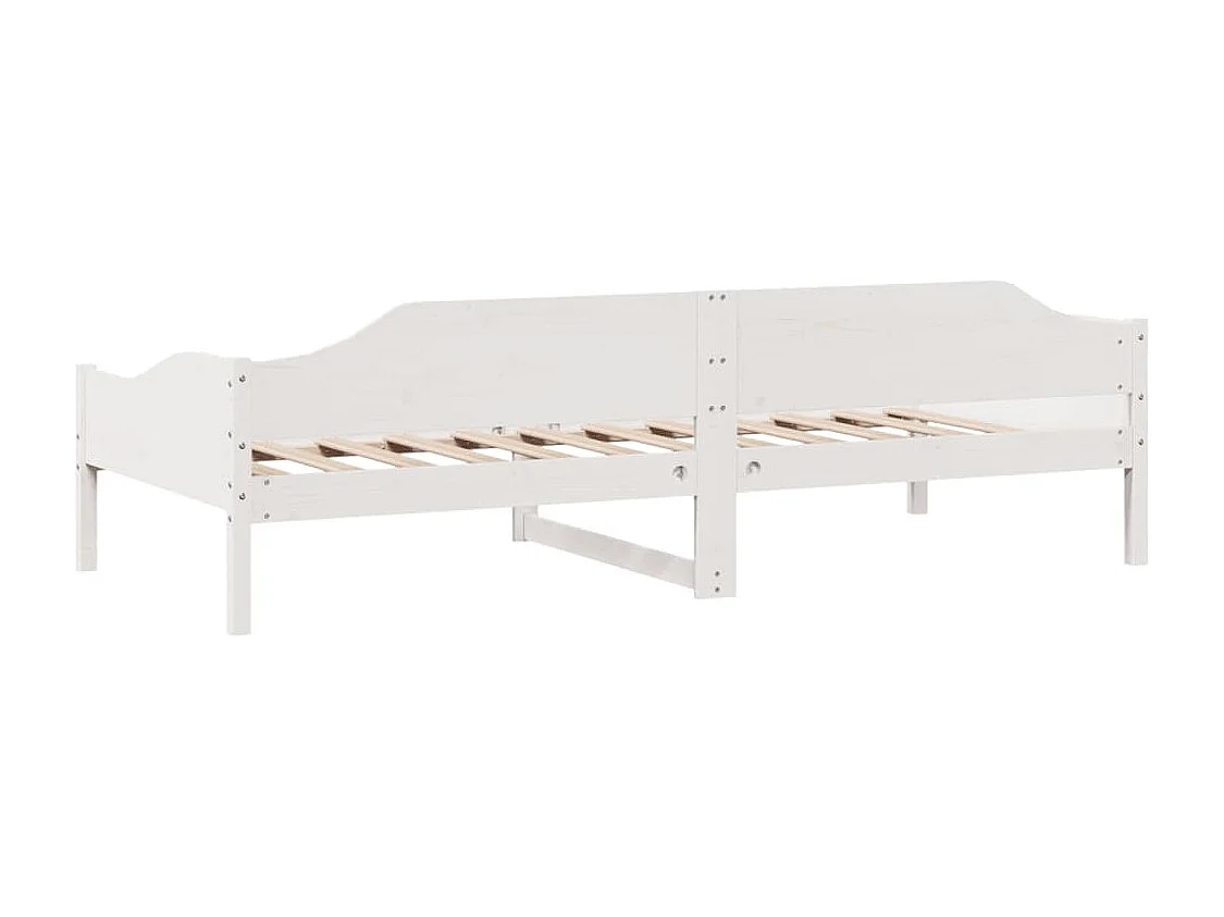 Letto per adulti | Letto singolo | Giroletto senza Materasso Bianco 80x200 cm Legno Massello Pino