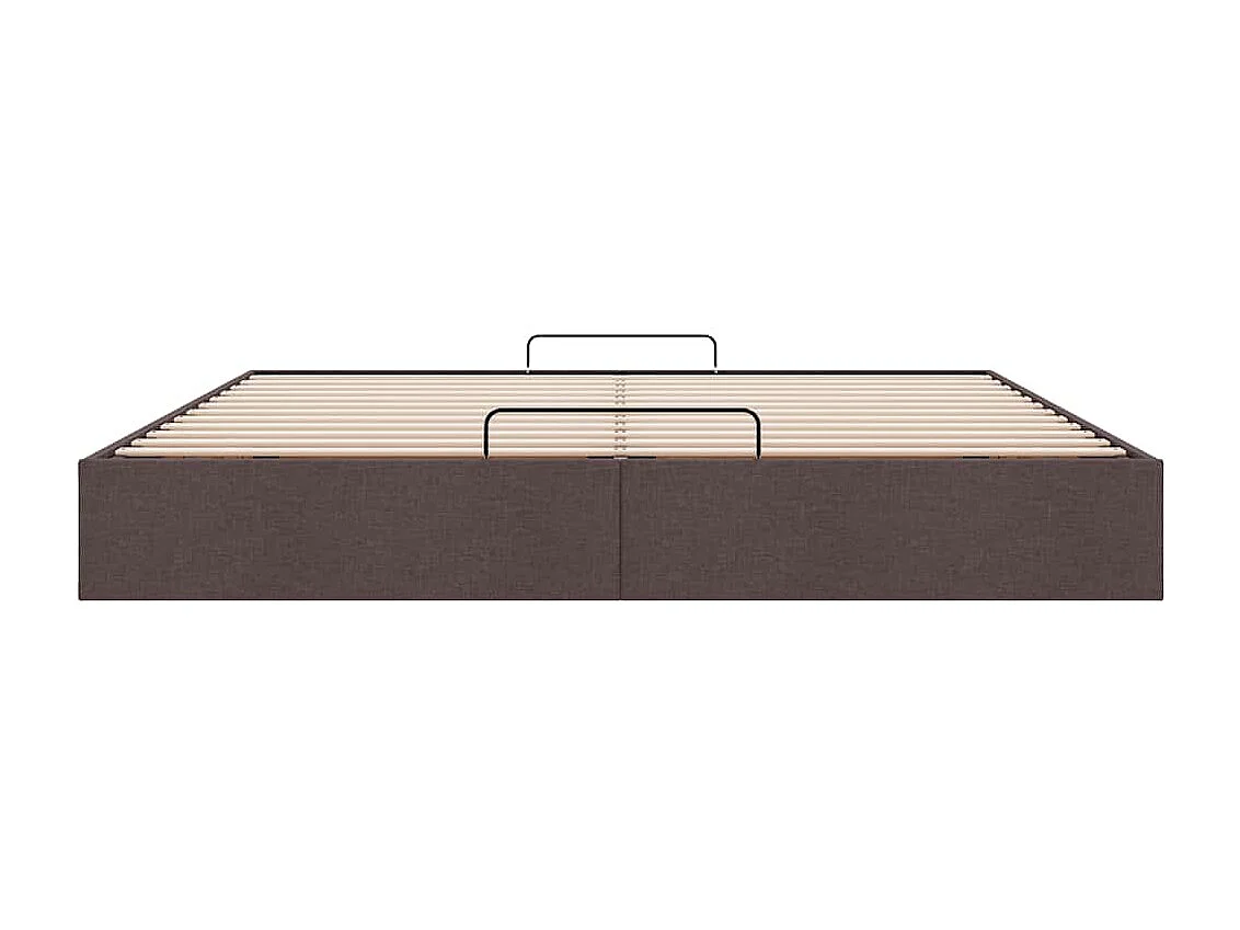 Lit double | Lit adulte | Cadre de lit ottoman marron foncé 180x200 cm tissu