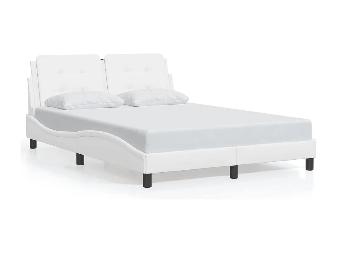 Bedframe | Eenpersoonsbed met LED zonder matras "Zadar" wit 120x200 cm