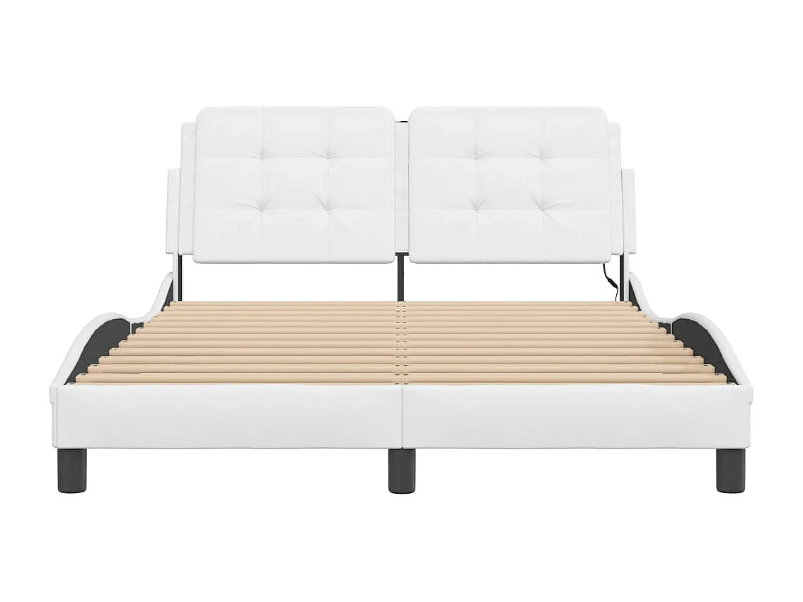 Bedframe | Eenpersoonsbed met LED zonder matras "Zadar" wit 120x200 cm