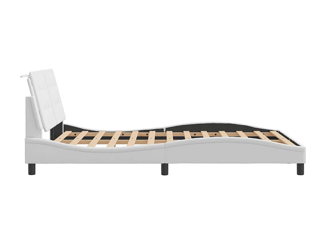 Bedframe | Eenpersoonsbed met LED zonder matras "Zadar" wit 120x200 cm