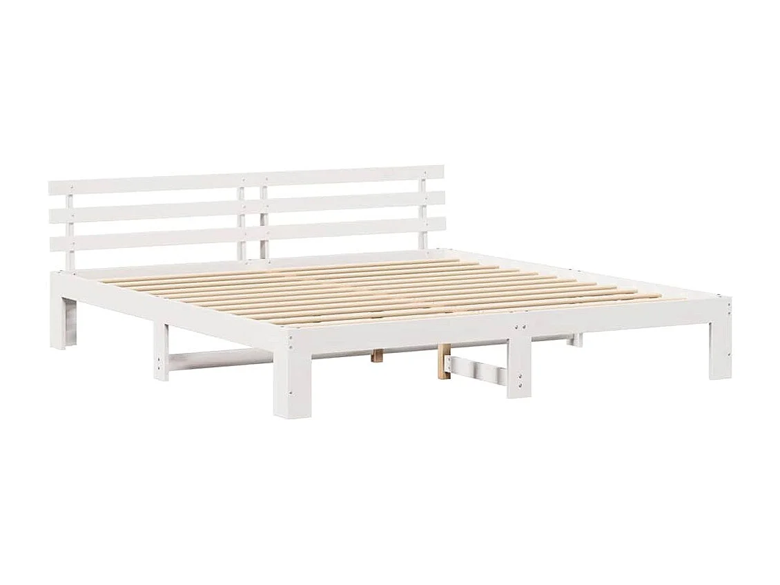 Lit double | Lit adulte | Cadre de lit Blanc 200x200 cm Bois de pin massif