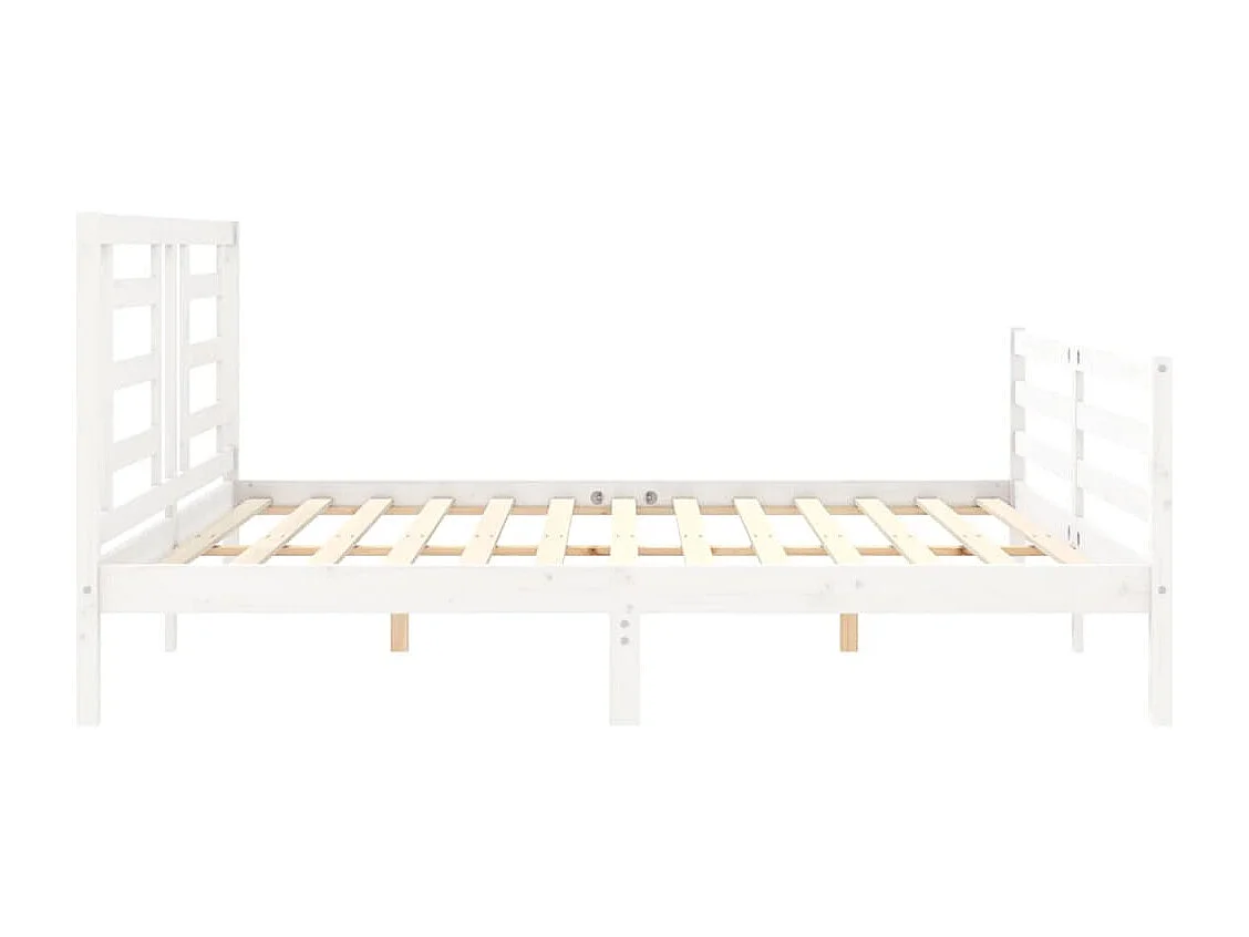 Lit double | Lit adulte | Cadre de lit blanc 200x200 cm bois massif