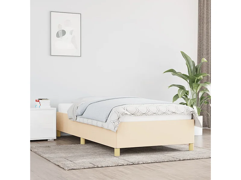 Lit simple | Lit adulte, enfant | Cadre de lit crème 80x200 cm tissu