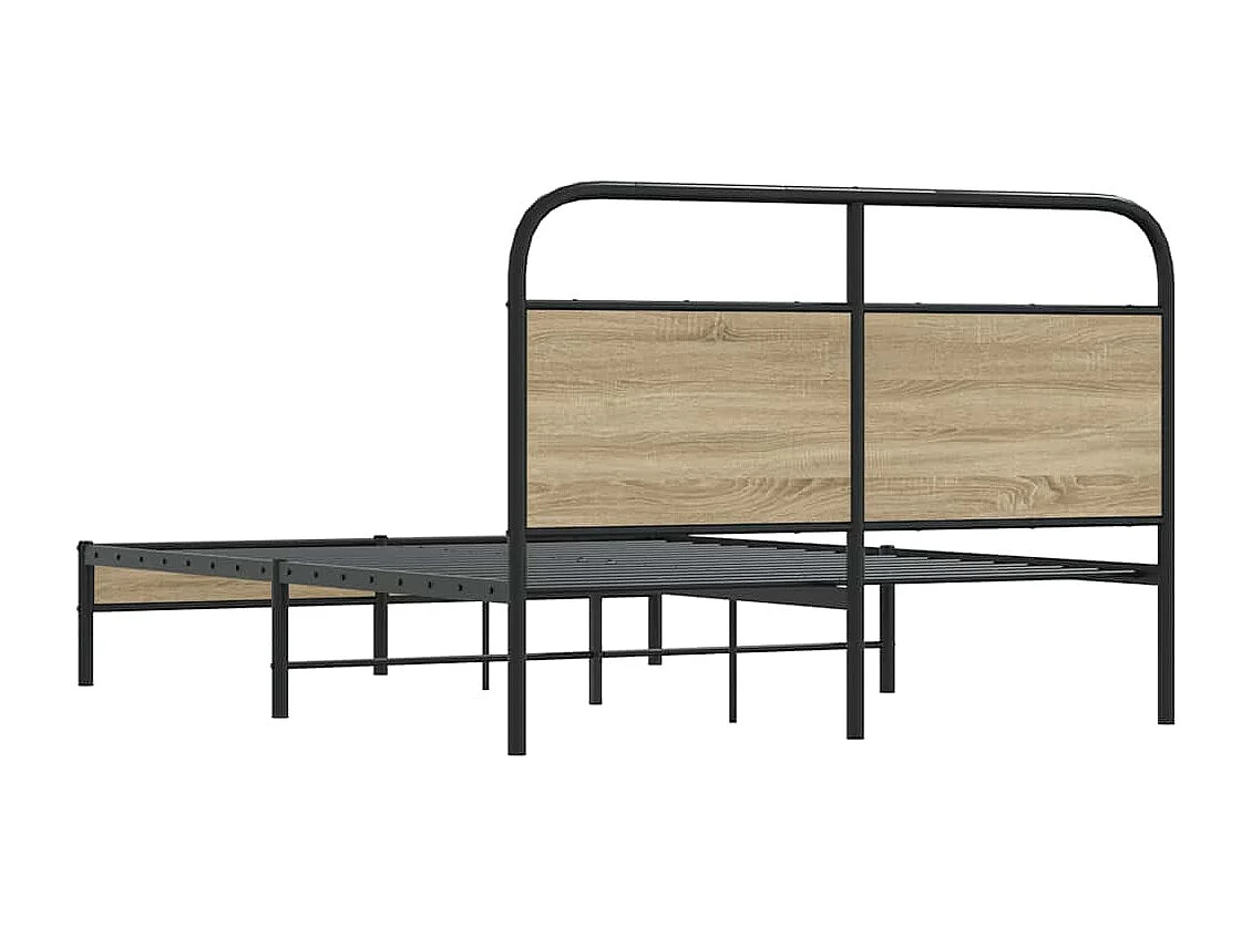 Lit double | Lit adulte | Cadre de lit 140x190 cm chêne fumé bois ingénierie