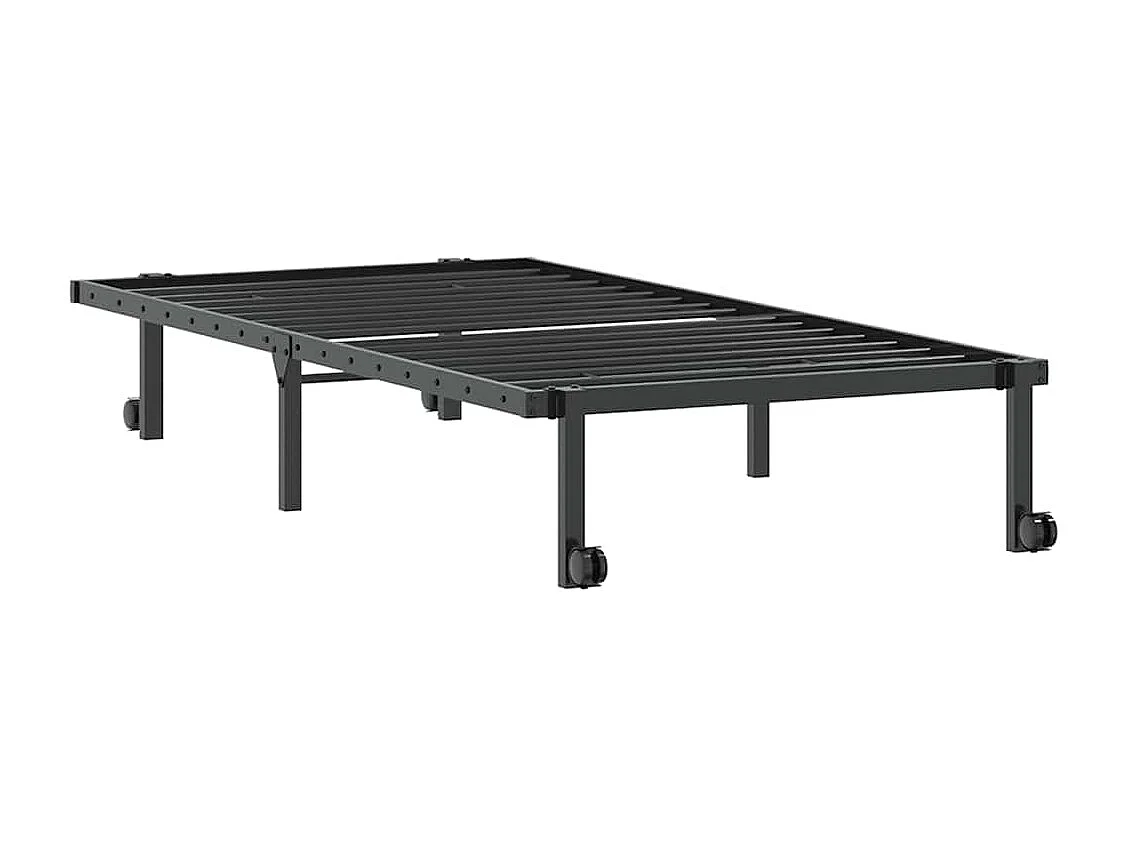 Lit simple | Lit adulte, enfant | Cadre de lit pliable noir 90x200 cm acier