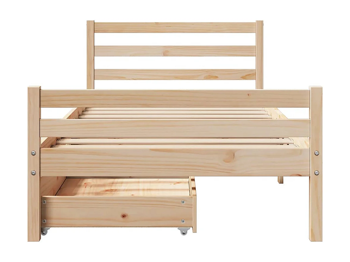 Lit simple | Lit adulte, enfant | Cadre de lit 90x200 cm bois de pin massif