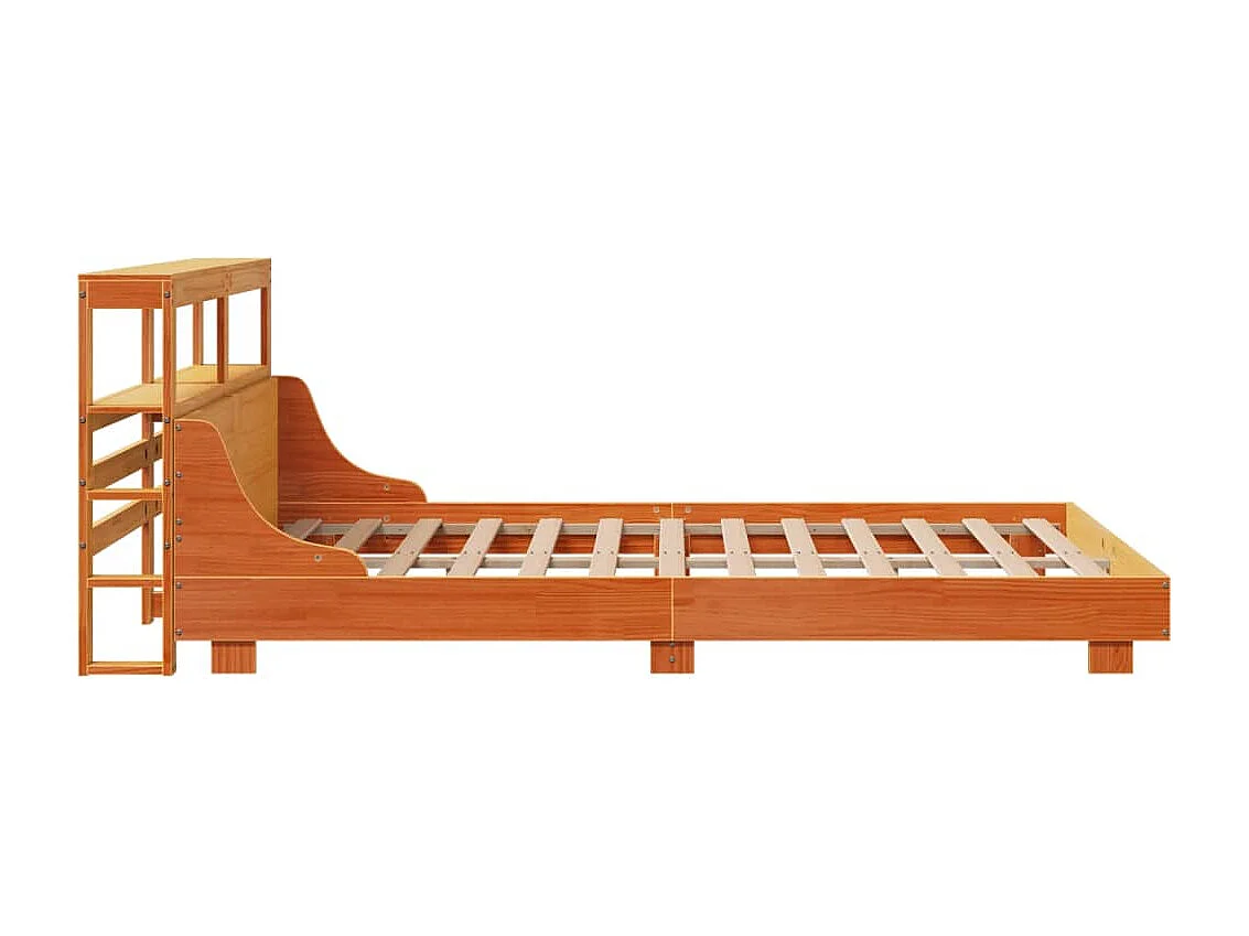 Lit double | Lit adulte | Cadre de lit cire marron 140x190cm bois pin massif