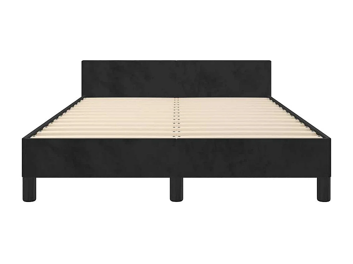 Lit simple | Lit adulte, enfant | Cadre de lit noir 120x200 cm velours
