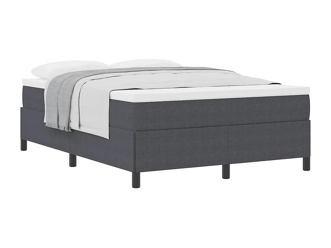 Lit double | Lit adulte | Cadre de lit Gris foncé 140x190 cm Tissu en velours côtelé