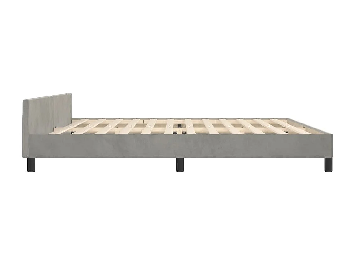 Lit double | Lit adulte | Cadre de lit gris clair 200x200 cm velours