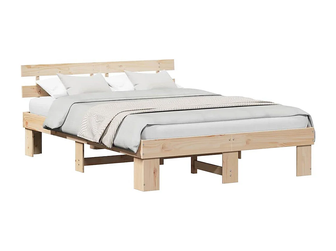 Lit double | Lit adulte | Cadre de lit Marron 150x200 cm Bois de pin massif