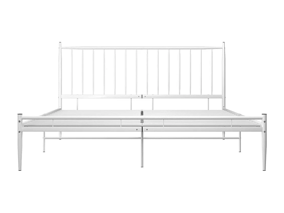Lit double | Lit adulte | Cadre de lit blanc métal 200x200 cm