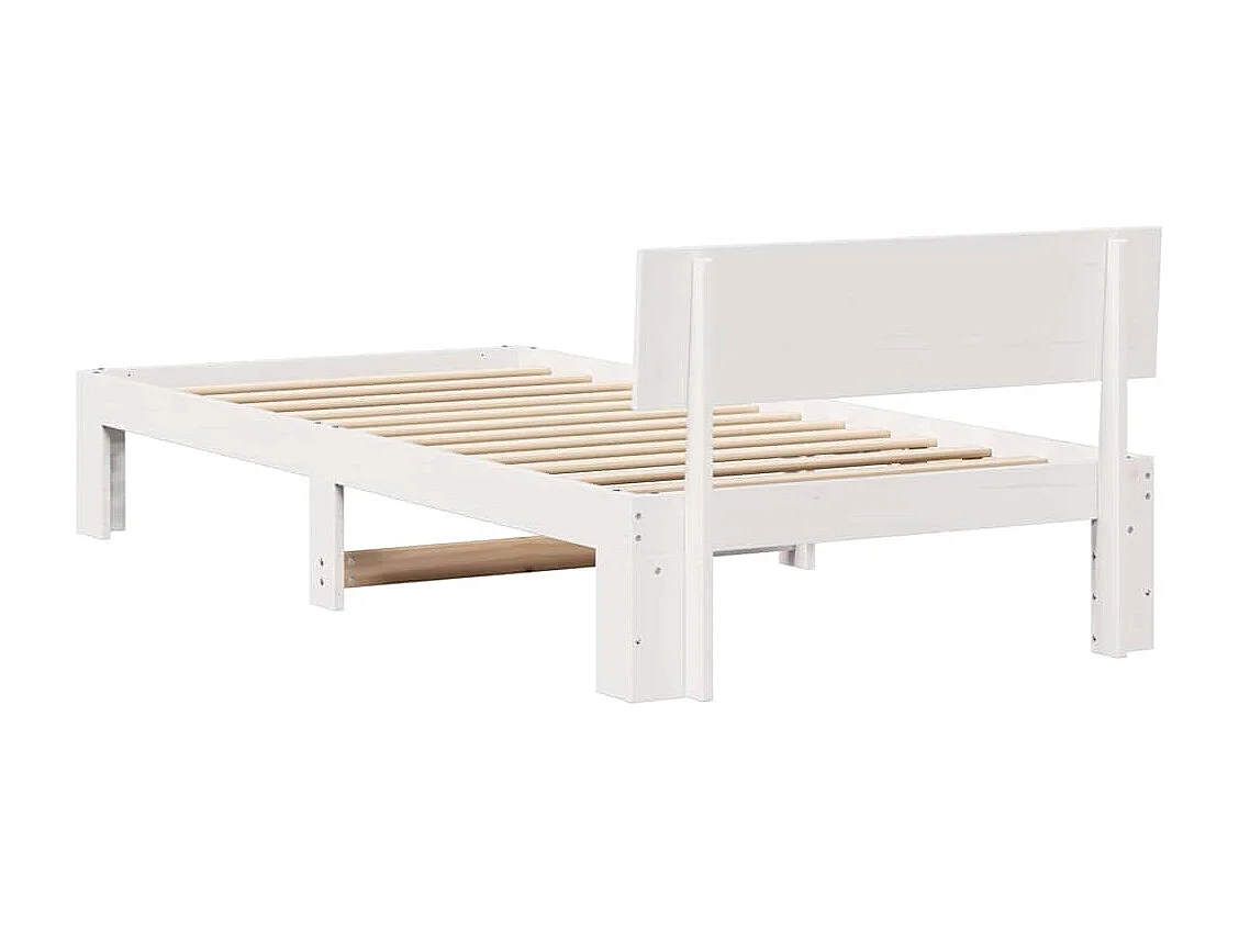 Lit simple | Lit adulte, enfant | Cadre de lit Blanc 90x200 cm Bois de pin massif