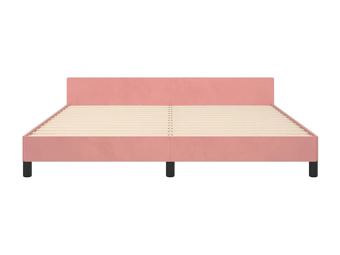 Lit double | Lit adulte | Cadre de lit rose 160x200 cm velours