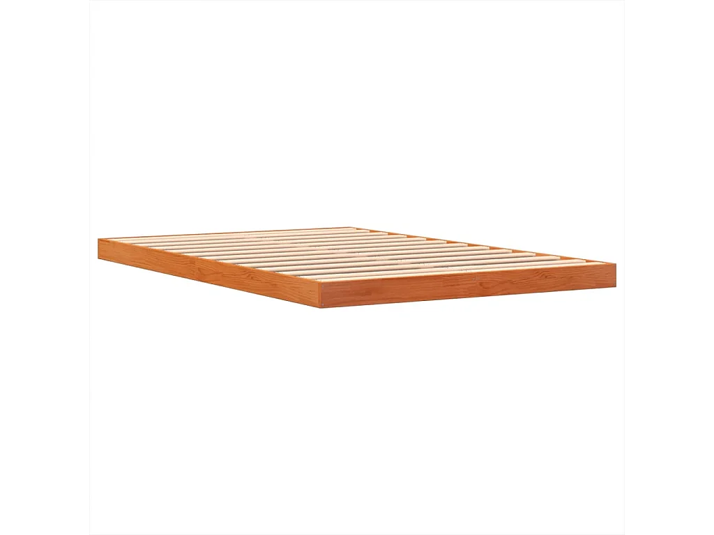 Lit double | Lit adulte | Cadre de lit cire marron 140x200cm bois pin massif
