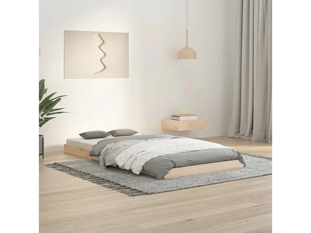 Lit simple | Lit adulte, enfant | Cadre de lit 90x190 cm bois de pin massif