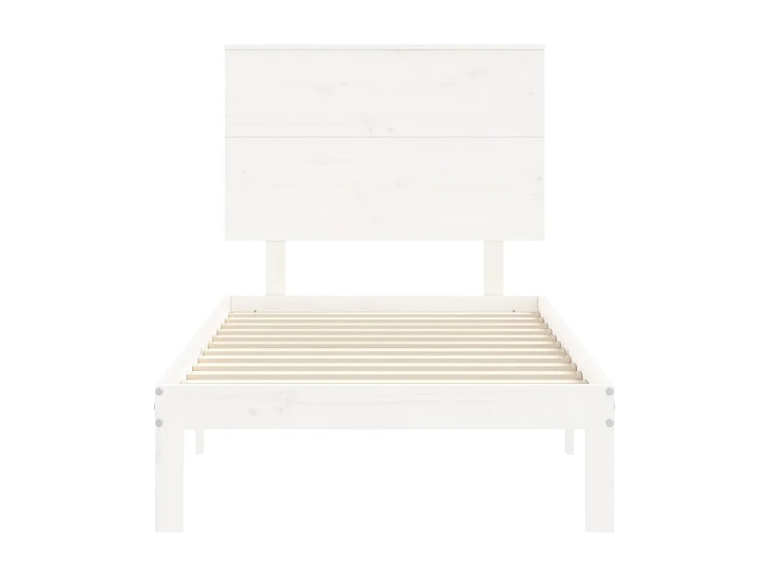 Lit simple | Lit adulte, enfant | Cadre de lit blanc 100x200 cm bois de pin massif