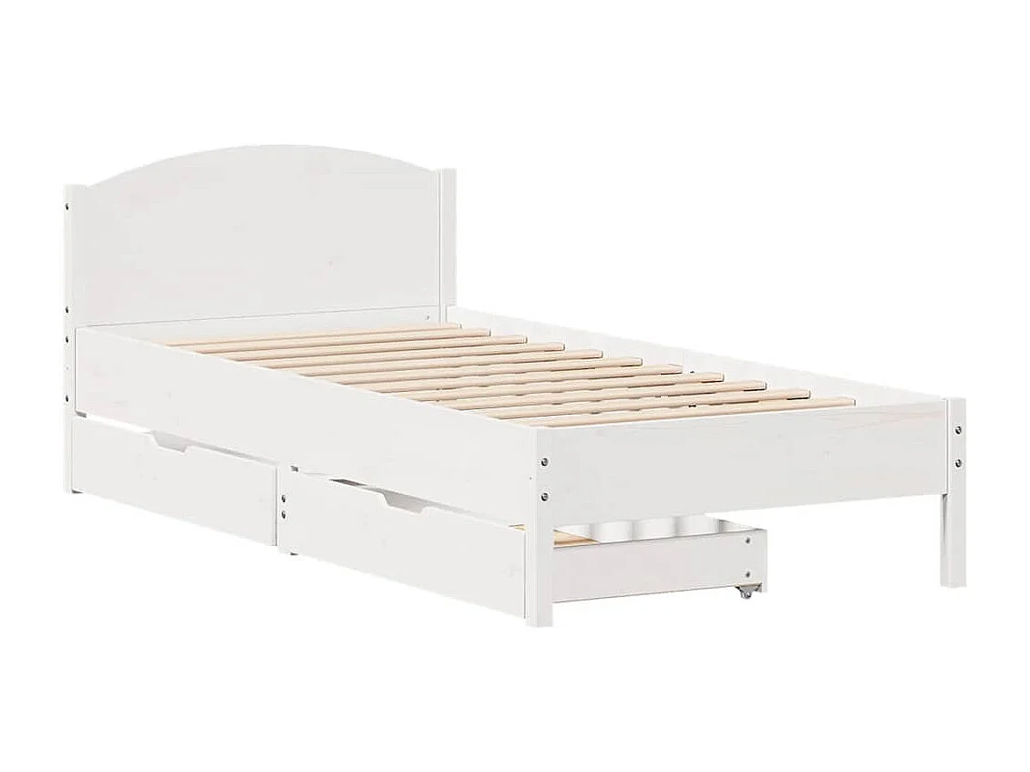 Letto per adulti | Letto singolo | Giroletto senza Materasso Bianco 100x200 cm Legno Massello Pino