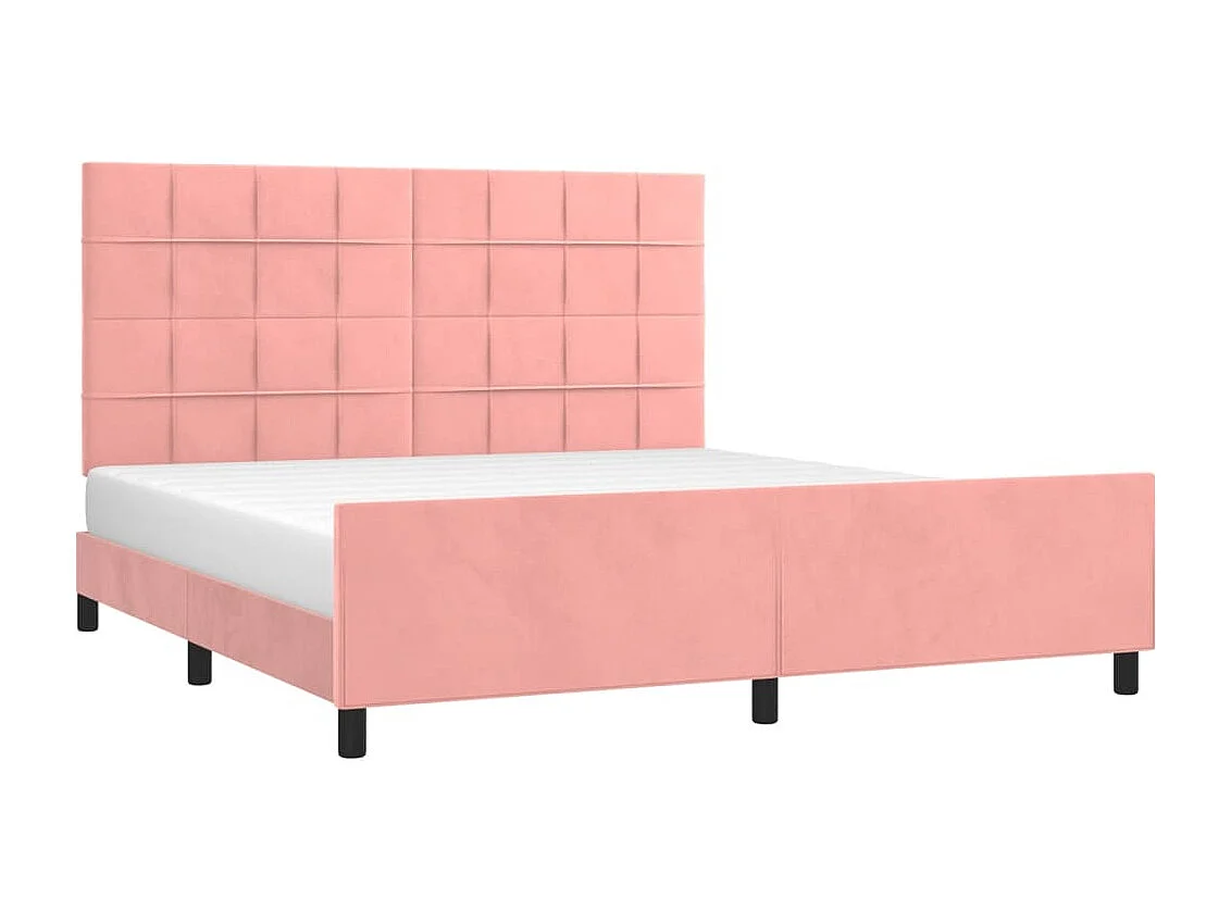 Lit double | Lit adulte | Cadre de lit rose velours 180x200 cm