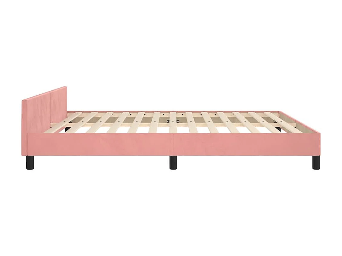 Lit double | Lit adulte | Cadre de lit rose velours 180x200 cm