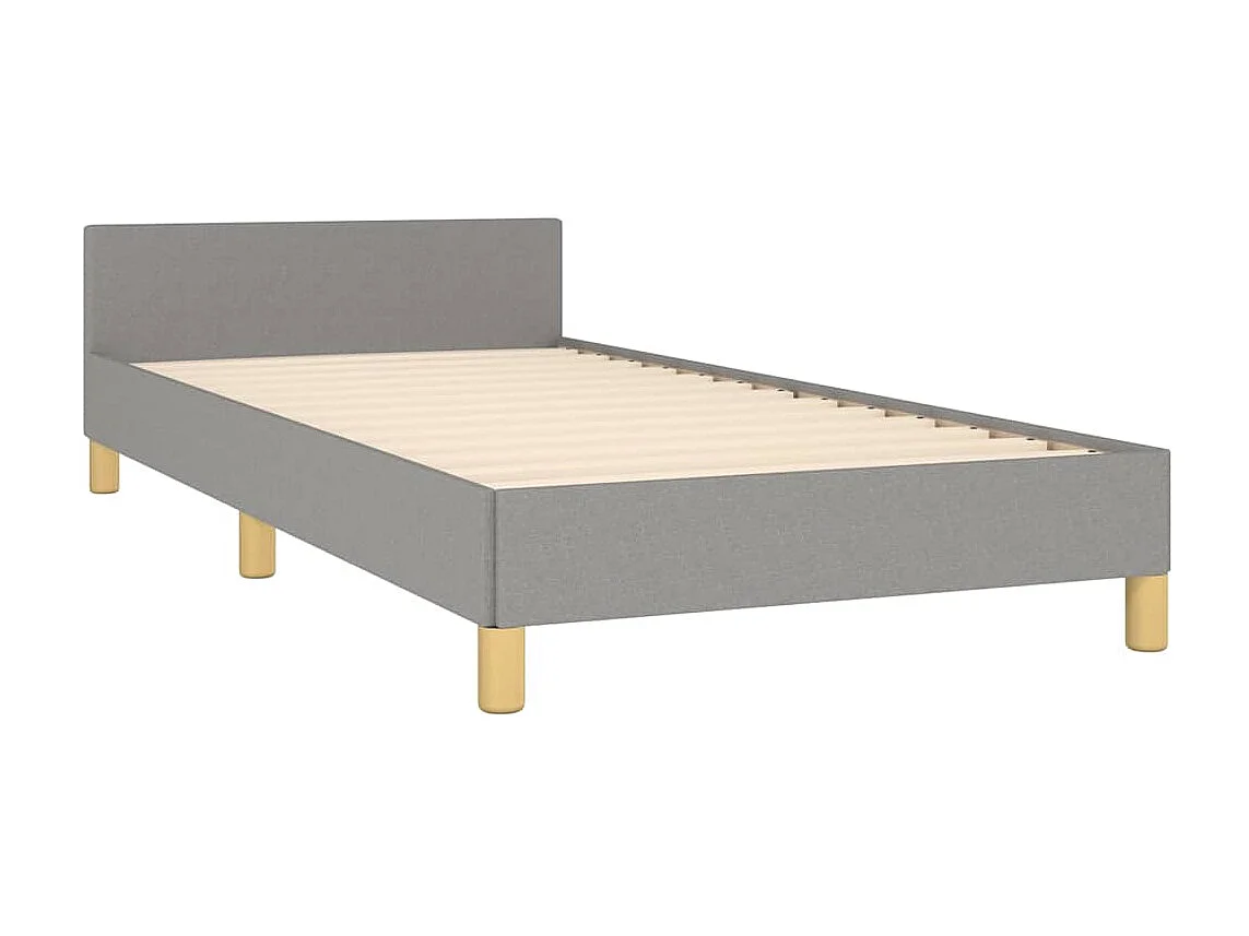 Lit simple | Lit adulte, enfant | Cadre de lit gris clair 90x200 cm tissu