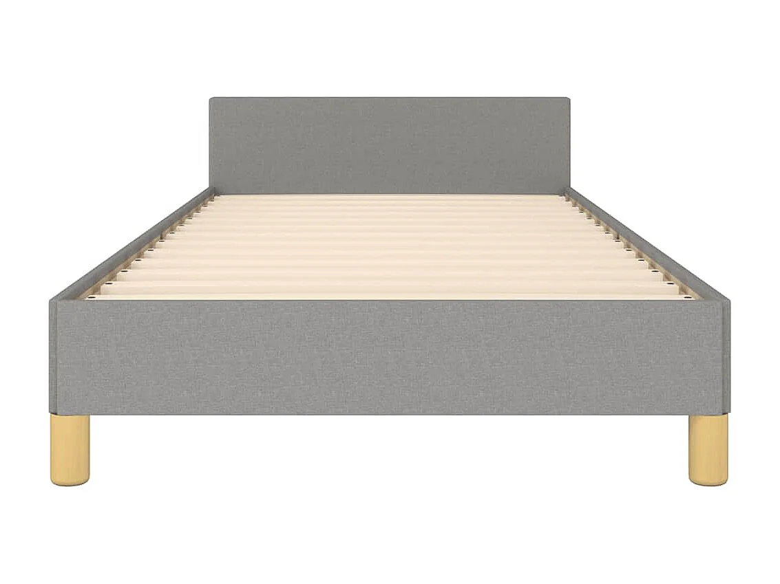 Lit simple | Lit adulte, enfant | Cadre de lit gris clair 90x200 cm tissu