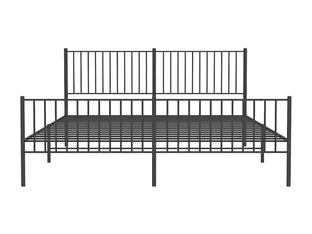 Lit double | Lit adulte | Cadre de lit métal avec pied de lit noir 180x200cm
