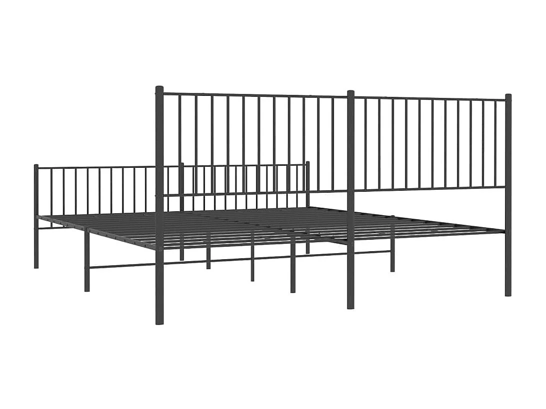 Lit double | Lit adulte | Cadre de lit métal avec pied de lit noir 180x200cm