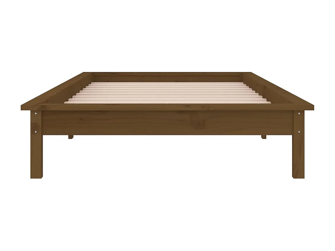 Lit simple | Lit adulte, enfant | Cadre de lit à LED 100x200 cm bois massif