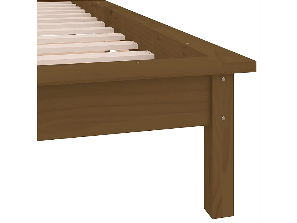 Lit simple | Lit adulte, enfant | Cadre de lit à LED 100x200 cm bois massif