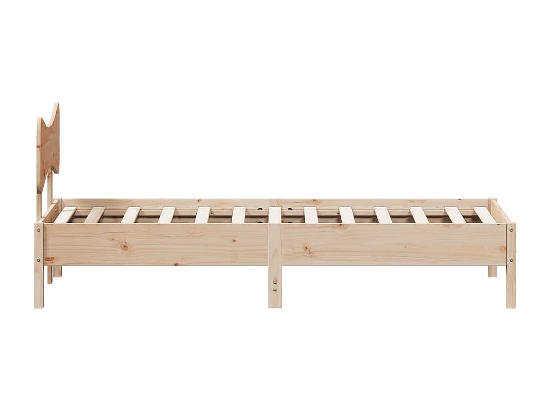 Letto per adulti | Letto singolo | Giroletto senza Materasso 100x200 cm in Legno Massello di Pino