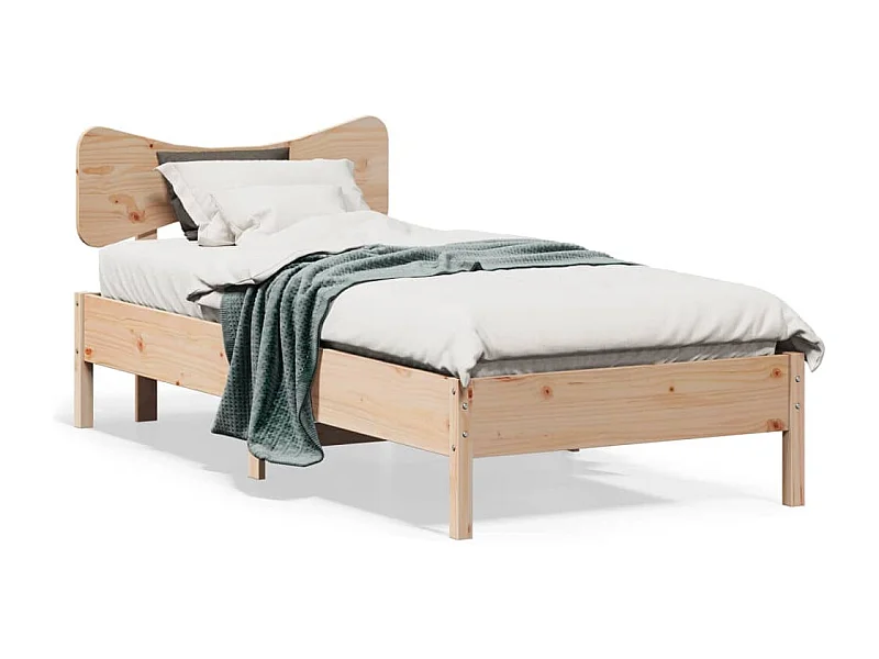 Letto per adulti | Letto singolo | Giroletto senza Materasso 100x200 cm in Legno Massello di Pino