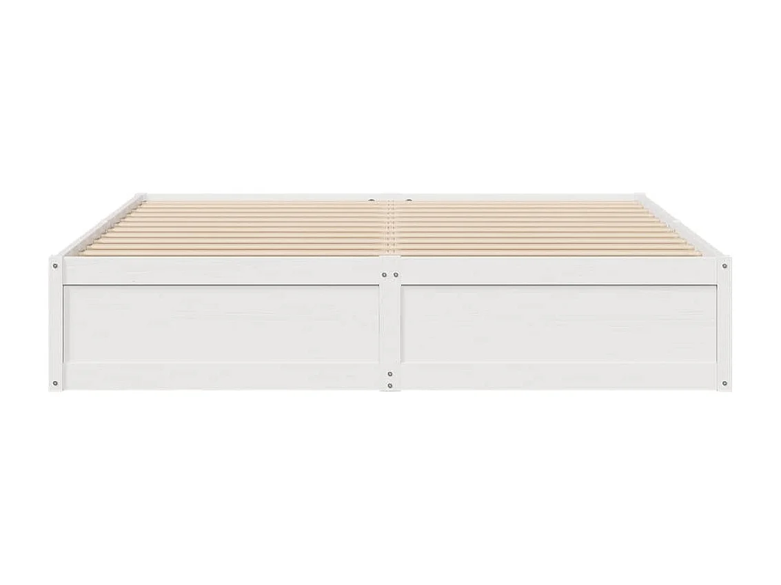 Lit double | Lit adulte | Cadre de lit blanc 200x200 cm bois massif de pin