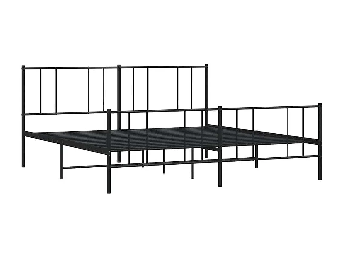 Lit double | Lit adulte | Cadre de lit métal avec pied de lit noir 180x200cm