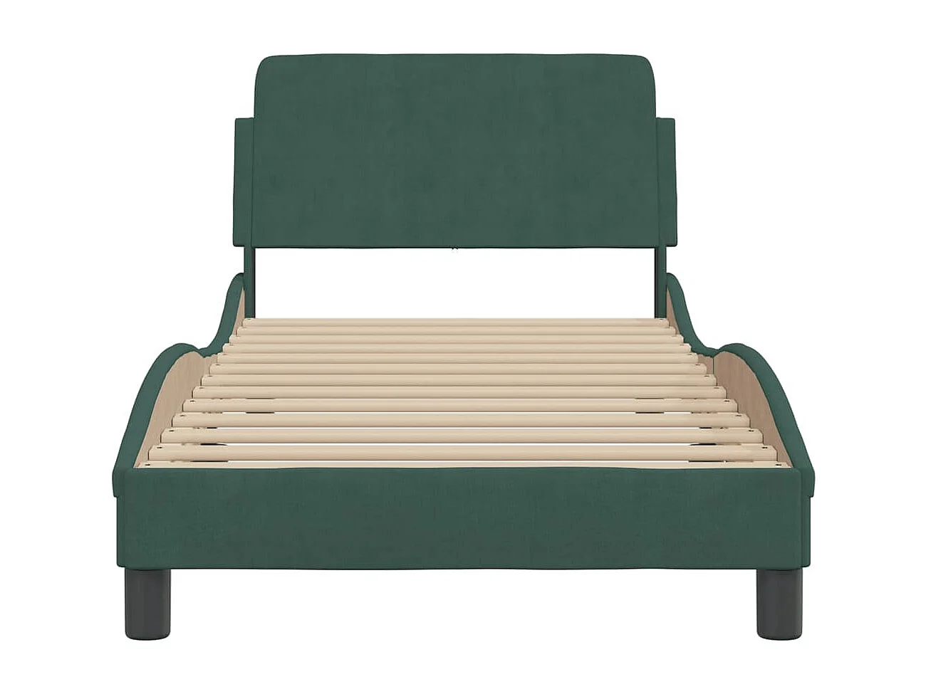 Lit simple | Lit adulte, enfant | Cadre de lit vert foncé 90x200 cm velours