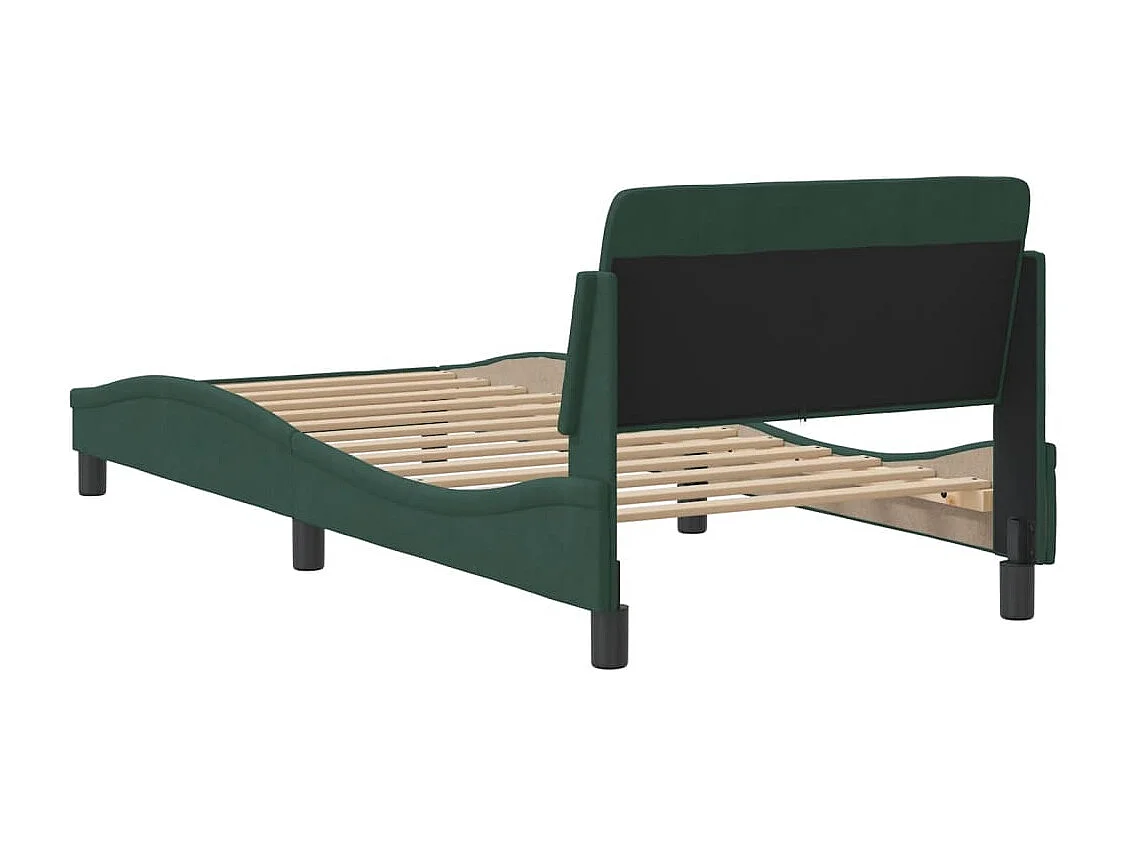 Lit simple | Lit adulte, enfant | Cadre de lit vert foncé 90x200 cm velours